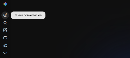 Botón de nuevo chat en la interfaz de Google Gemini